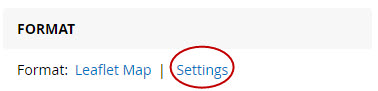 The Settings link for the View format