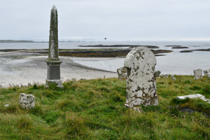 6/15 Headstones and an obelisk in Crossapol Cemetery, the Isle of Coll