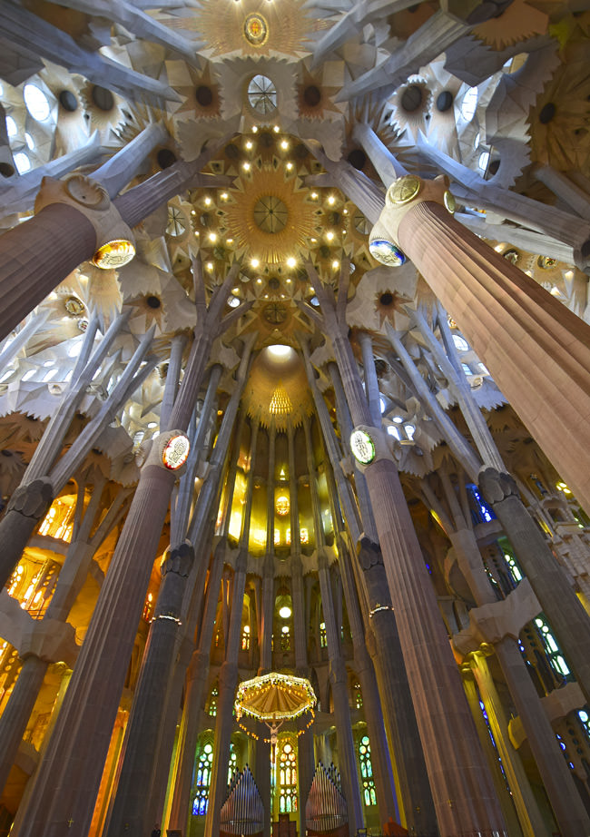 7/13 The central nave of La Sagrada Familia - a vertical shot