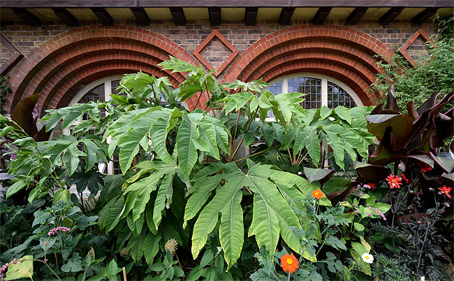 Standen House, brickwork detail of the four-bay conservatory