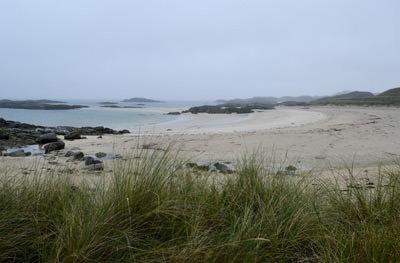 11/15 A corner of Toraston beach, the Isle of Coll, with its sand isthmus tombolo visible centre-left